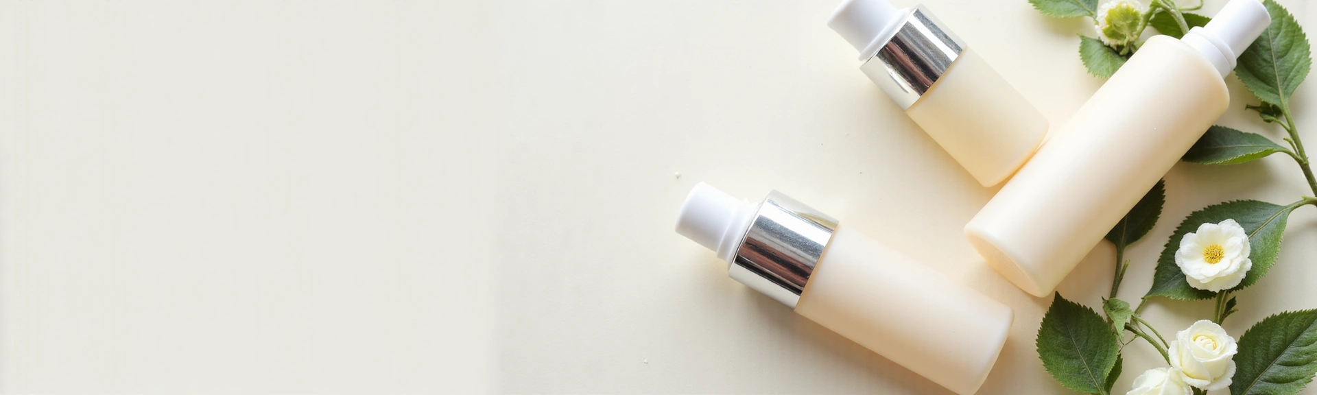 Elegant skincare products arranged beautifully